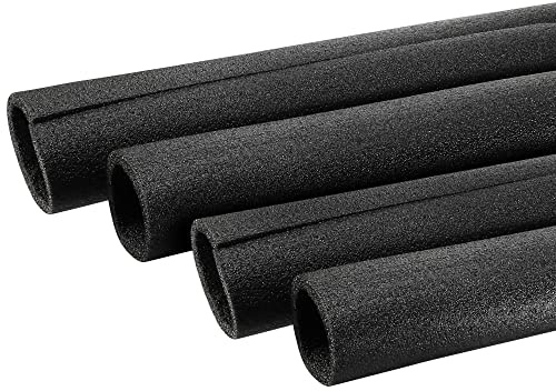 sourcing map Schaumstoffschlauch, Schwamm, Schutzhülle, Wärmeerhaltung, schwarze Hülse, Polyethylen-Rohr, 60 mm ID für Rohrisolierung, 4 Stück