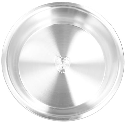 Plato redondo de acero inoxidable, platos de cena, plato de metal para servir, platos de ensalada para acampar al aire libre, aperitivos y barbacoa(28cm)