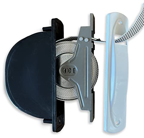 Recogedor Persiana 20mm con Frente de Aluminio para un Acabado Duradero. Enrollador persiana metálico con Doble patilla. Cinta de 20mm de Ancho y 5m de Largo (Compacto Cinta 20mm)