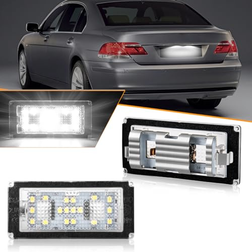 OZ-LAMPE LED Kennzeichenbeleuchtung für BM-W E65 E66, Kennzeichen mit CAN-Bus, Nummernschildbeleuchtung LED 2 Stücke