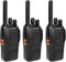 Walkie Talkie PMR446 Radio bidirezionale senza licenza, pofung PT88E 16 canali Walkie-talkie professionali ricaricabili a lungo raggio con base per caricabatterie USB e auricolari (nero, 3 pezzi)