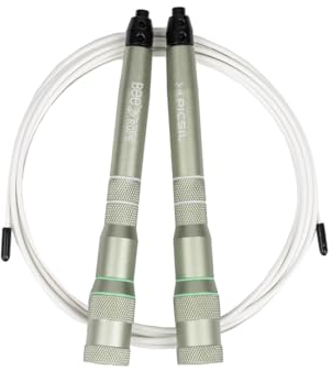 PICSIL - BEE High Speed Skipping Rope | Aluminum & Double Bearing System | Self-Adjusting for Cross Training, Boxing & Fitness | Lightweight 7.4oz | Adaptable for Men, Women & Children | Green