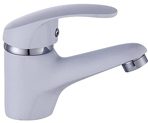 Weiß Bad Wasserhahn, Waschtisch Einhebelmischer Waschbecken Badarmatur Waschtischarmatur für Badezimmer und kleine Waschbecken