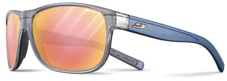 Julbo Renegade M Sonnenbrille, Shiny Tryearslu Grau/Blau, Unisex, Erwachsene, Grau/Blau (Shiny Tryearslu Gray/Blue), M