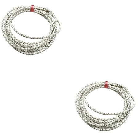 SHINEOFI 2 Piezas cable poliuretano cordón cuero cordel cuero material bisuteria Material bisutería cordón bricolaje cordón pulsera para joyería manual cuerda