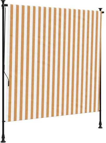 vidaXL Außenrollo Orange und Weiß 200x270 cm Stoff und Stahl
