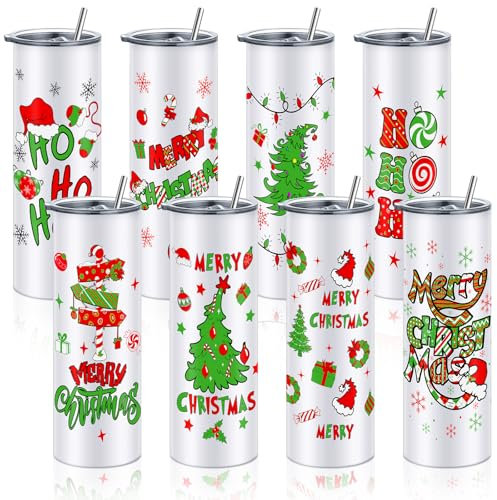 Sliner Weihnachtsbecher mit Deckel, Strohhalm und Bürste, Edelstahl, Weihnachtsbecher, lustig, doppelt isoliert, Kaffeetasse, Reisebecher für Urlaub, Geburtstag, Hochzeit, Party, Geschenke