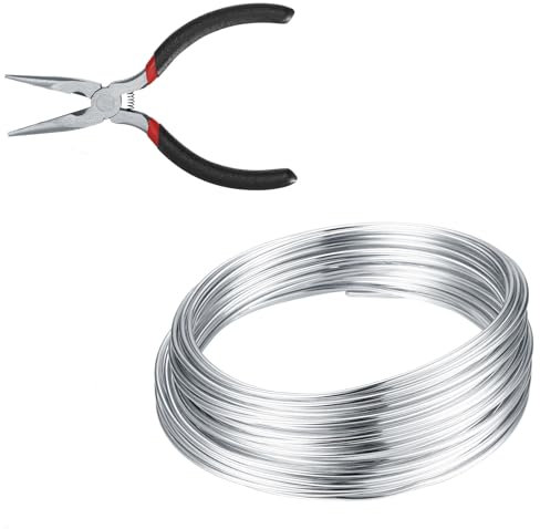 1 Rolls Silver Aluminum Craft Wires, Bendy Crafting Wire for Jewellry Making, Florist Craft，DIY Sculptures, Embellishments, Modelling Making and Crafts Wires ，38.8 Ft (10m) 2mm (Silver, 2mm*10m)