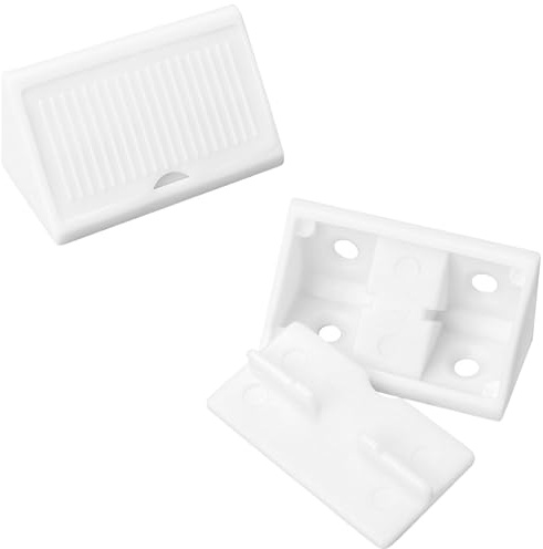 50 staffe angolari in plastica a 90 gradi, staffe angolari in plastica per mobili (bianco)