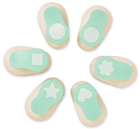 Craftelier - Pack de 6 Perforadoras 1 (2,54 cm) y 10 Cartulinas Incluidas