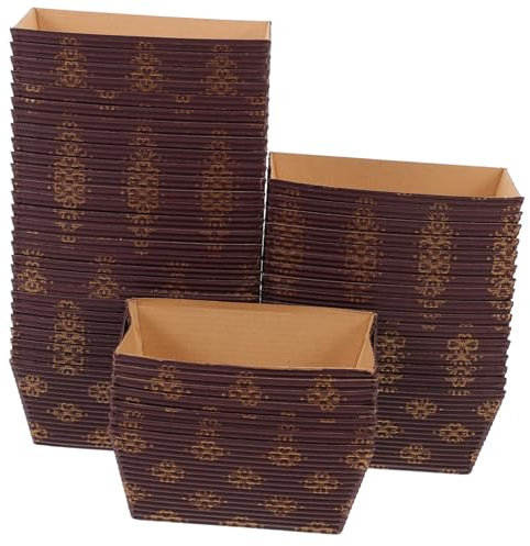 PAMINGONO Molde Para Pan Corrugado Pequeño Rectangular Papel Para Hornear Pan Resistente Al Aceite Para Repostería Uso Doméstico 50 Unidades Desechables