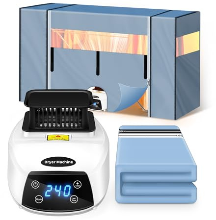KPCB Tech Beheizbarer Wäscheständer mit Wäscheständer-Abdeckung, Wäschetrockner Klein mit Fernbedienung und Timer, Tragbarer Mini Trockner für Wohnung, Wohnheim, Wohnmobil und Zuhause