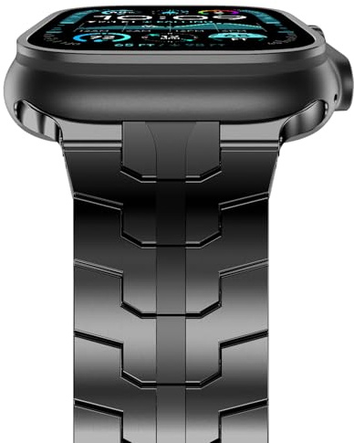 NewWays Kompatibel mit Apple Watch Armband 49mm 46mm 45mm 44mm,Edelstahl Gliederarmband Ersatzarmbänder Geeignet für iWatch Ultra 2/Ultra SE Serie 10 9 8 7 6 5 4