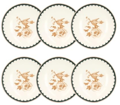 NOVASTYL - Lot 6 assiettes creuses botanic 21cm en porcelaine - 2614766