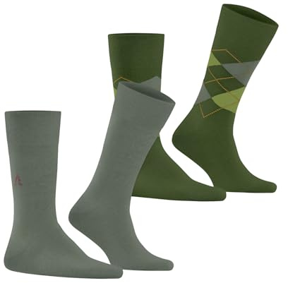 Burlington Everyday X-Mas Multipack M So coton fantaisie 2 paires, Chaussettes Homme, Vert Green Mix 0080, 40-46