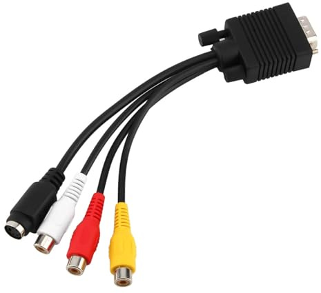 Nicear VGA SVGA to S-Video 3 Composite Interface AV TV adapter converter cable for PC laptops with Sub-D VGA to S-Video Mini DIN 4-pin female