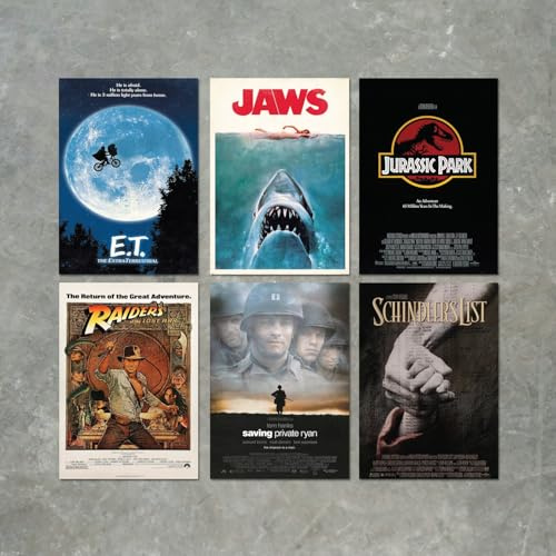 FoxyPrinting Steven Spielberg Movies and Film Poster Print Packs - 6 POSTERS, Size A3