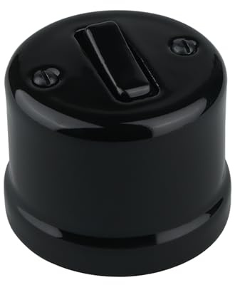 LaMorell LightDesign - Einzelschalter aus schwarzem Porzellan Ø 65 mm