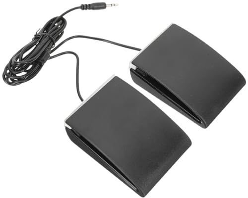 Robustes Schwarzes E-drum Pedal mit Doppeltritt, 3, 5-mm Anschluss | Abs Gehäuse, Verschleißfest und Langlebig, für Elektronisches Drumset, Kontinuierlicher Klang