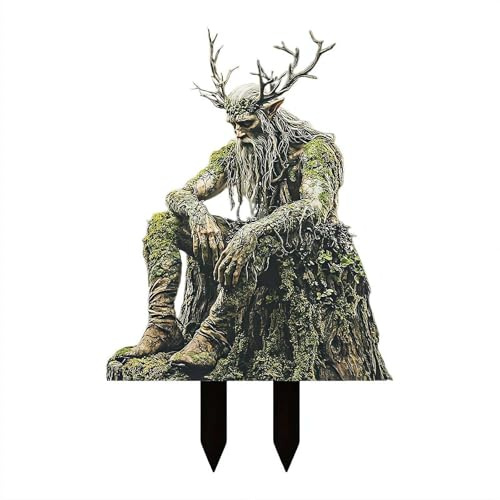 Flanliy 2D Troll De l'herbe Verte Piquets De Jardin, Statue Jardin Exterieur, RéSistante Aux IntempéRies DéCoration De en Acrylique ModèLe, pour DéCoration De Cour Et De (B)