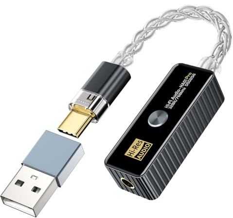 Daakro Headphone Amplifier - USB C to 3.5mm HiFi Audio Adapter 32bit/768KHz,Plug and Play Hi-res Audio Amp,Portable DAC & Headphone Amplifier Compatible with Android/iOS/Windows/Mac System