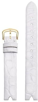 hoosouk Lederarmband für OMEGA De Ville Lederarmband V-förmige Öffnung Schraubstange Damenuhr(Whiteg)