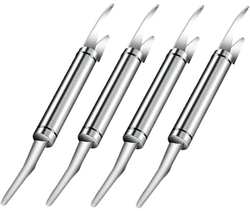 Gatuida 4 pièces Outils Éplucheurs de Crevettes Acier Inoxydable Nettoyeurs de Crevettes Multifonctions Ustensiles de Cuisine Ergonomiques pour Éplucher et Nettoyer
