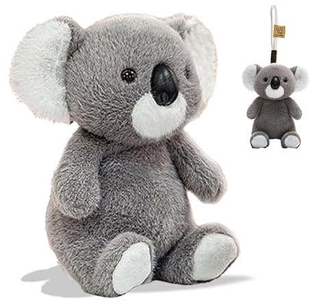 EYERIYO Nyckelring koala plysch, 15 cm luck-följeslagare gosedjur hänge med nyckelring för känslomässigt stöd för barn vuxna sova resa födelsedag familj
