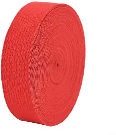 Bandas elásticas de nailon para costura y costura, alta elasticidad, 20 mm x 5 m, goma para cinturillas, pantalones, alteraciones de ropa, manualidades y accesorios de costura multiusos (rojo)