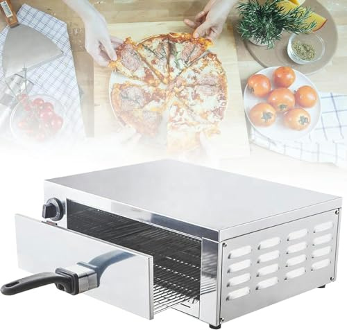 Forno per pizza portatile da esterno per barbecue da 12, forno per pizza elettrico commerciale da 1200 W, forno tostapane con cassetto singolo per pizza, tostapane per snack da ristorante in acciai