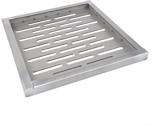 Edelstahl Bodenablauf Mit Rahmen 150x150mm Rutschfestes Ablaufgitter Mit Mehrloch-Design Für Schnelle Wasserableitung In Garten Terrasse Gehweg Hof Und Einfahrt(250 * 250 * 20mm)