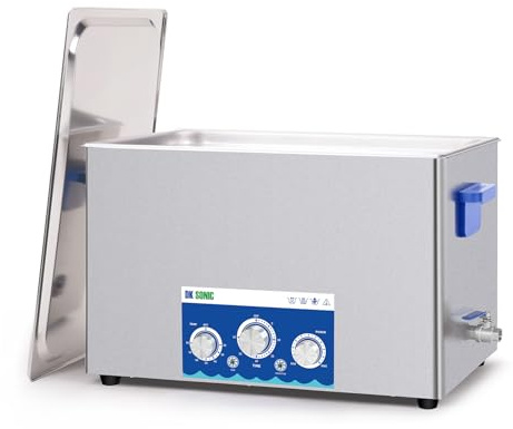DK SONIC Industriell Ultraljudsrengörare 30L, 600W, Ultraljudsgasrengörare med Justerbar Effekt, Timer och Uppvärmning för Rengöring av Delar, Kretskort och Kedjor (Inklusive Korg)