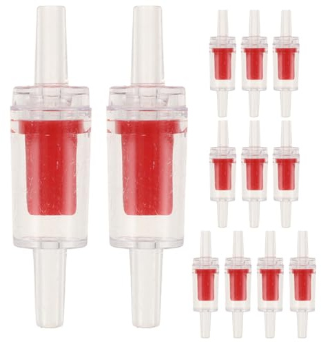 EXAOMBLE Valvole di Ritegno Unidirezionali Rosse in Abs Resistenti all Ozono per Pompe Aria e Pompe Sommerse Confezione da 12 Pezzi Controllo Anti Ritorno Efficiente