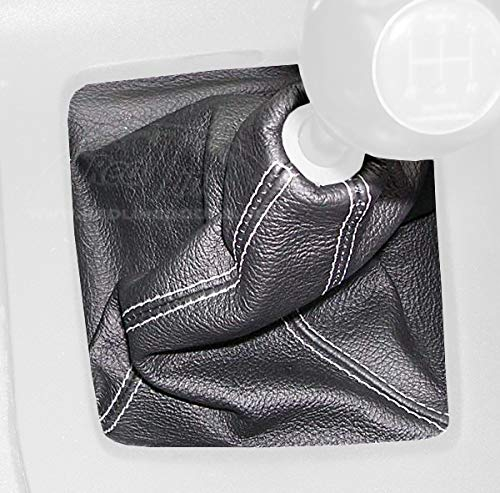 RedlineGoods Schaltsack Manschette kompatibel mit Nissan Skyline R33 1994-98. Maßgeschneidert - Nicht universell. Echtes Top Qualitat Italienisches Alcantara. Schwarz mit Silberem Faden