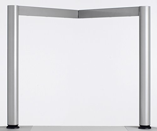 Geramöbel Schreibtisch Trapezform Feste Höhe, 600-1200x519x720, Ahorn/Silber