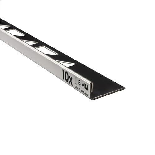 10x L-Profil Edelstahlschiene Fliesenschiene Fliesenprofil L250cm 8mm glänzend