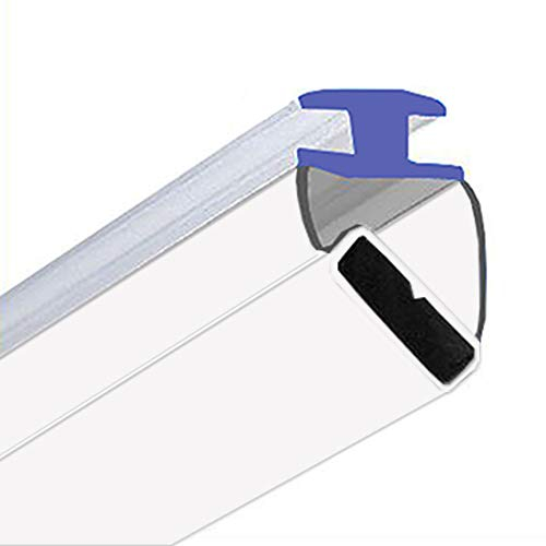 90° Corner Magnetic Shower Seals for Channels | Sold in Pairs | Soft Flexible Folding White Rubber T with Magnet | Fits Into 9mm Channel | 2 Metres Long | MAG018