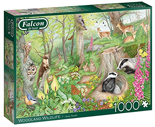 Falcon Jumbo Spiele Falcon Puzzle 1000 Teile - Woodland Wildlife – ab 12 Jahren – Tierpuzzle