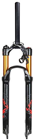 LvTu 26/27.5/29 Mountainbike Luft Vorderrad Feder Gabel, Ultraleicht Legierung Gerade Röhre MTB Gabel QR 9mm (Manuelle/Kabelsteuerung) (Color : B, Size : 29 inch)