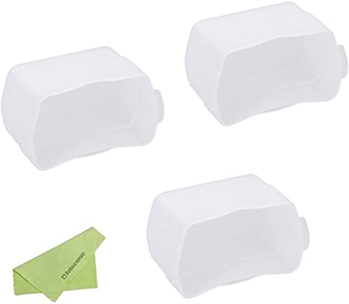 Fotoconic Bounce Diffusor Soft White Diffusor Kappe für Blitzschuh-Montage auf Kamera-Blitz, Godox V860II V850II V860 V850 TT685 TT600 (3er-Pack)