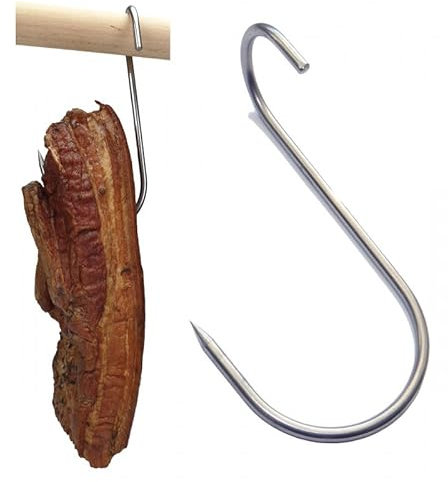 AlcoFermBrew Right Angle S Hooks x 10 pcs | Meat Hooks | Smoking Hooks | Smoker Hooks | Butcher Hooks