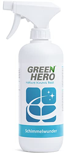 Green Hero Schimmelentferner Chlorfrei 500 ml | Für Polster, Wand, Holz, Tapeten, Textilien, Kacheln, Gardinen | Anti Schimmel, Sporen & Bakterien Spray zuverlässiges chlorfreies schimmelspray