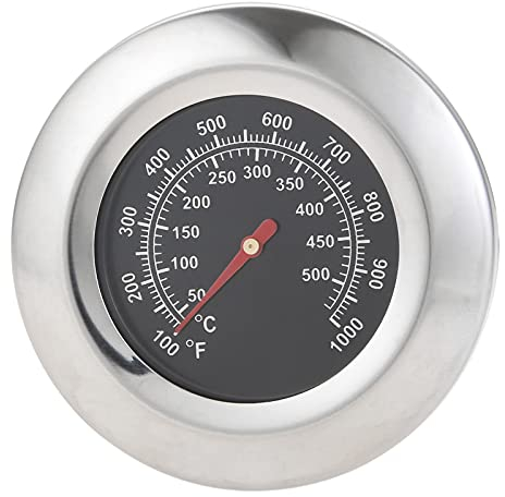 Hicello 7.5CM Thermomètre pour Barbecue, Thermomètre de fumoir, 100-1000 F (50-500 C) pour Weber Kettle, Smoker, Kamado, Charbroil, Pit Boss Ceramic BBQ, Uniflame et thermomètre à Barbecue