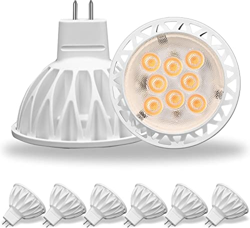 BAOMING GU5.3 LED Warmweiß 12V 5W Ersatz für herkömmliche 50W-Leuchtmittel, 38° Abstrahlwinkel Spot MR16 LED 5W Leuchtmittel, Nicht dimmbar, 6er