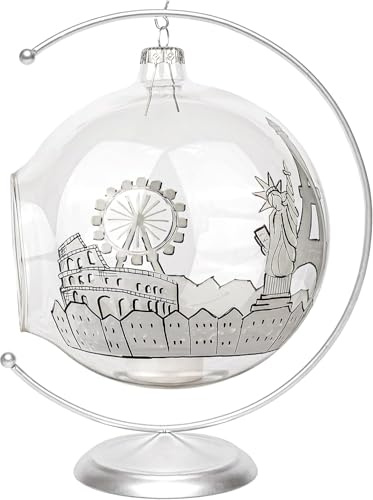 KIAPPO Hängende Laterne Glas mundgeblasen Buntglas-Effekt Tischlaterne Wohnzimmer Deko Tischdeko Tischdekoration Weihnachtsdekoration Kerzen Ständer für Weihnachts Windlicht Lampe Hauptstädte