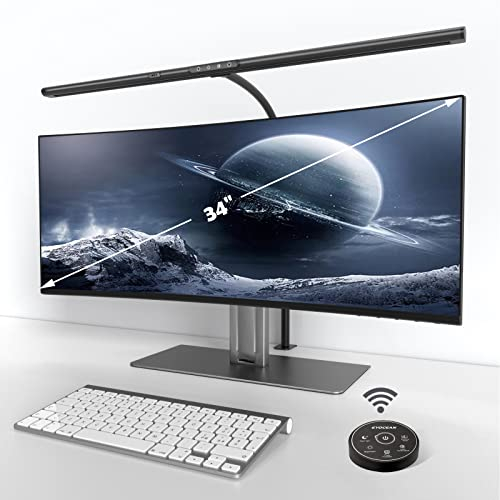EYOCEAN Lampe de Bureau LED et Télécommande, 24 W 80 cm,Lampe de Moniteur à Intensité Variable, Lampe Lumière du Jour Pour les Travailleurs de Bureau