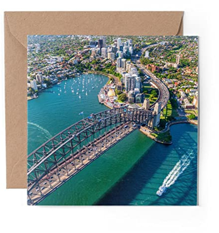 1 x Grußkarte (Fotoeinsatz) – Sydney Harbour Bridge Australien – blanko Geburtstagsfeier Jahrestag #16291