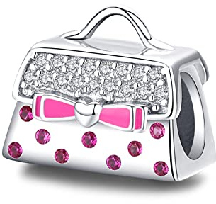 NINGAN Sac à main charme Perles en argent sterling 925 Compatible avec les bracelets pour femmes Cadeaux pour un ami