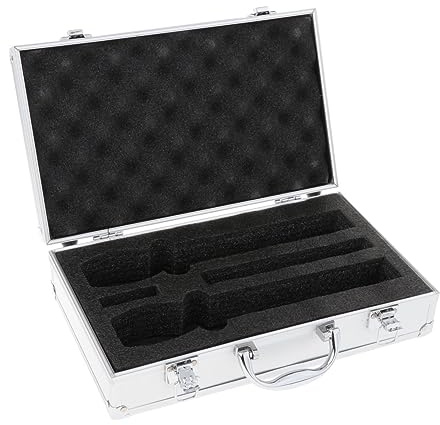 JISADER Mikrofonkoffer, Mikrofon-Tragekoffer, Aluminiumschaum-Koffer, stoßfest, professioneller Hartschalen-Mikrofonkoffer, Mikrofon-Aufbewahrungsbox für den, ARGENT
