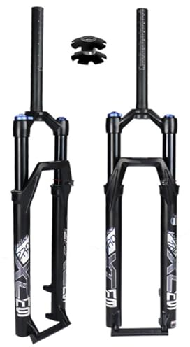 1-1/8 Gerader Rohr Fahrrad Trekking Air Supension Frontgabel 27.5 29 In Mountain Front Gabel Mountainbike Federgabel Reisen 120mm Schnellspanner 9MM QR Scheibenbremse ( Color : Black manual , Size :